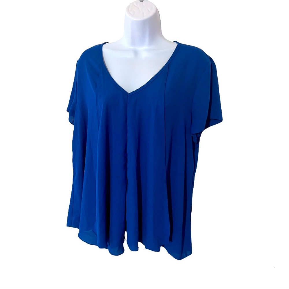 BCNL Design Blue Short Sleeve Blouse